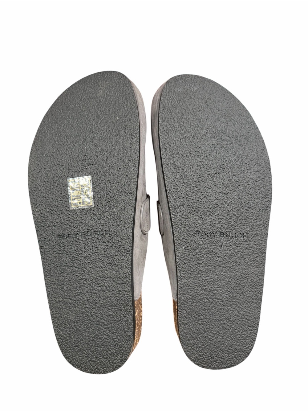 Tory Burch Mellow Mule Charcoal Gray/Silver Suede Slip-On Clogs NWT 7 - Picture 4 of 6